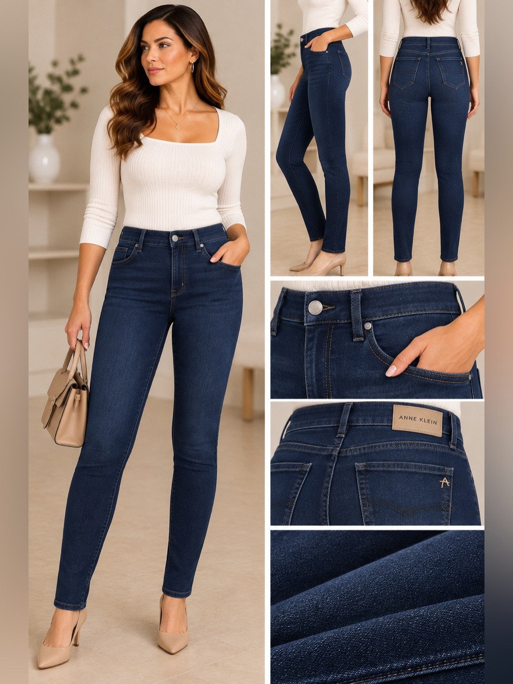 Anne Klein Dark Navy Skinny Men's Jeans